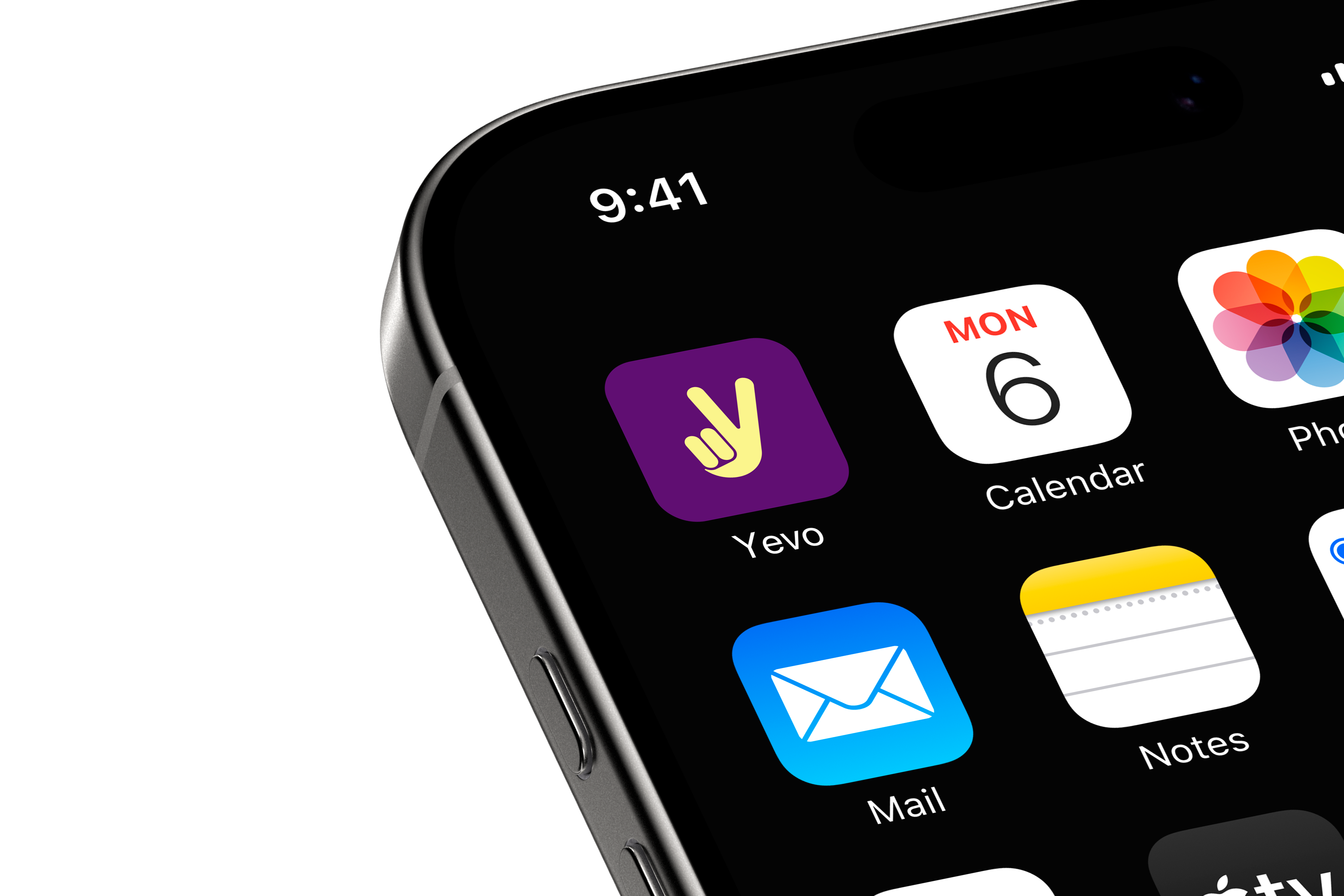 celular con icono de Yevo App